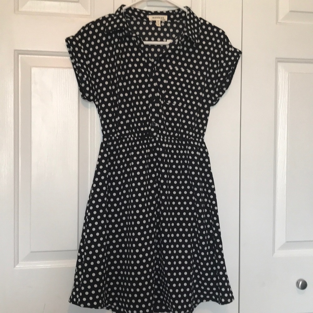 Monteau black and white polka dress